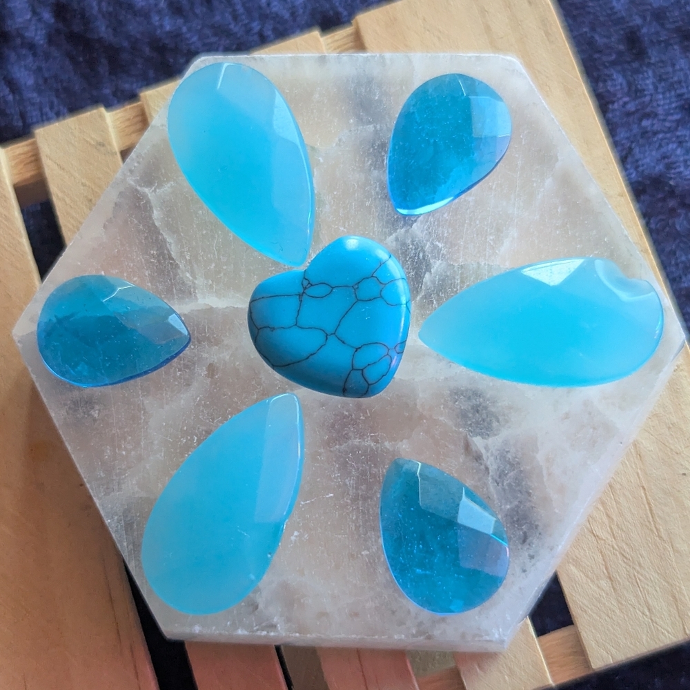 ✨🩵 Turquoise & Blue Amazonite faceted Jewel Briolette cabochon Gemstones Plate